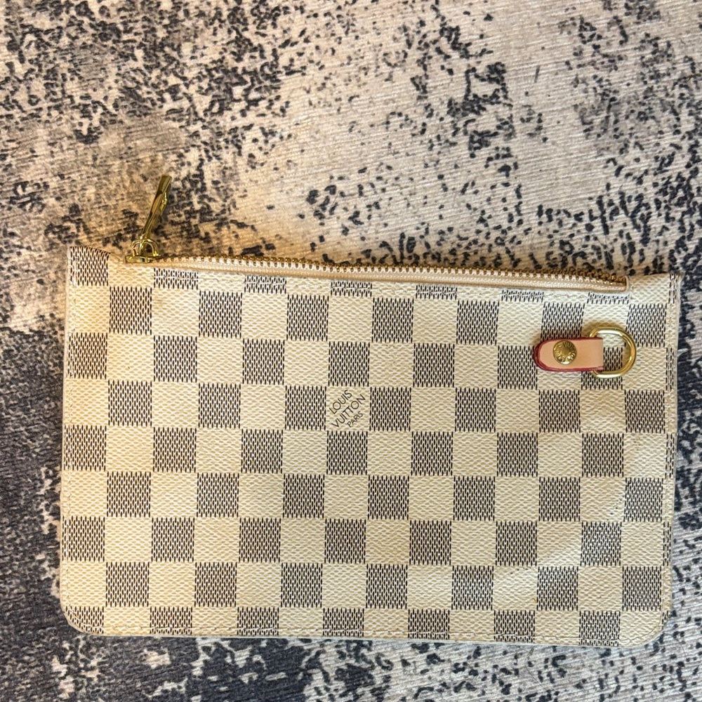 Checkered Clutch with Gold Accents
